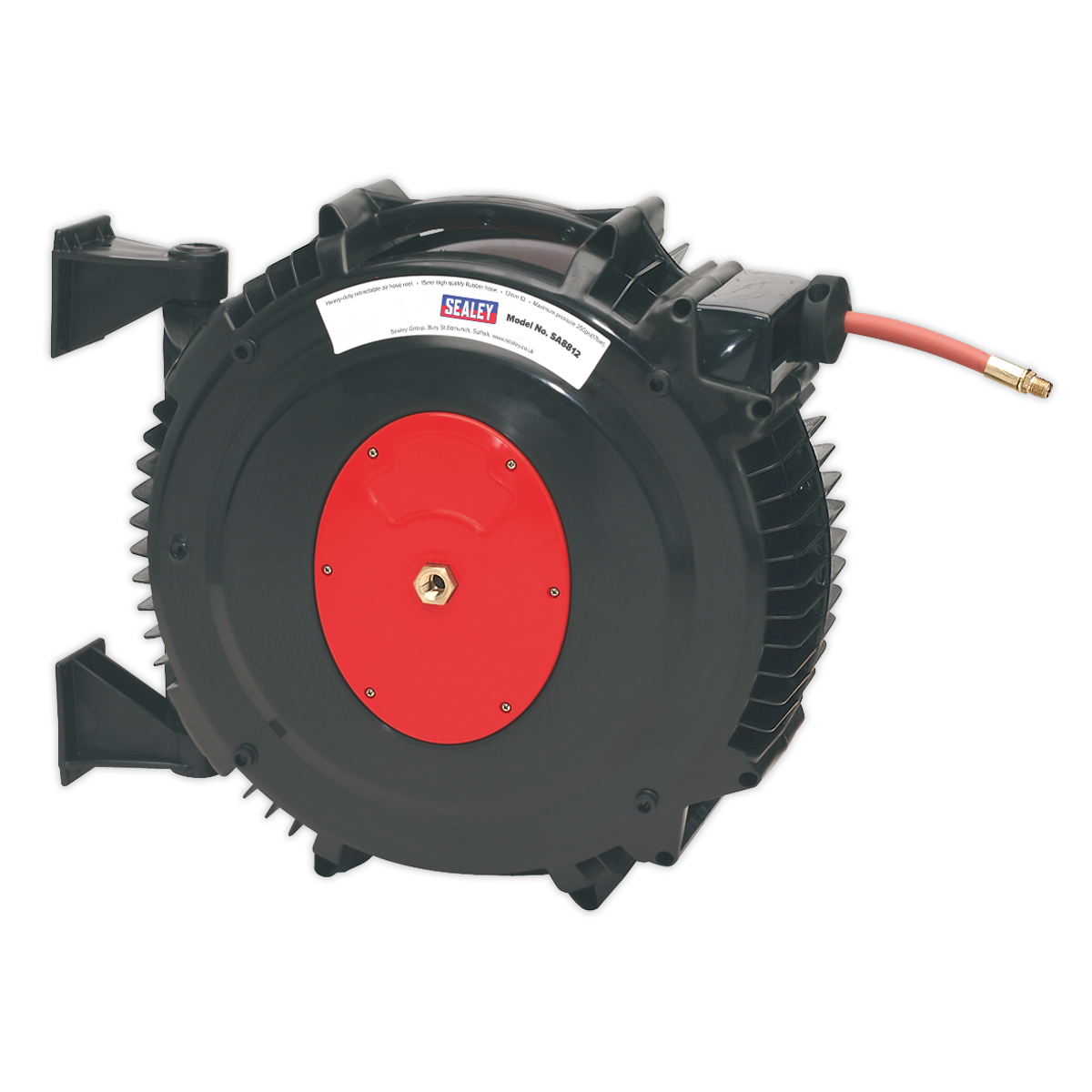 Sealey Retractable Air Hose Reel 15m Ø13mm ID TPR Hose Carry Handle SA8812