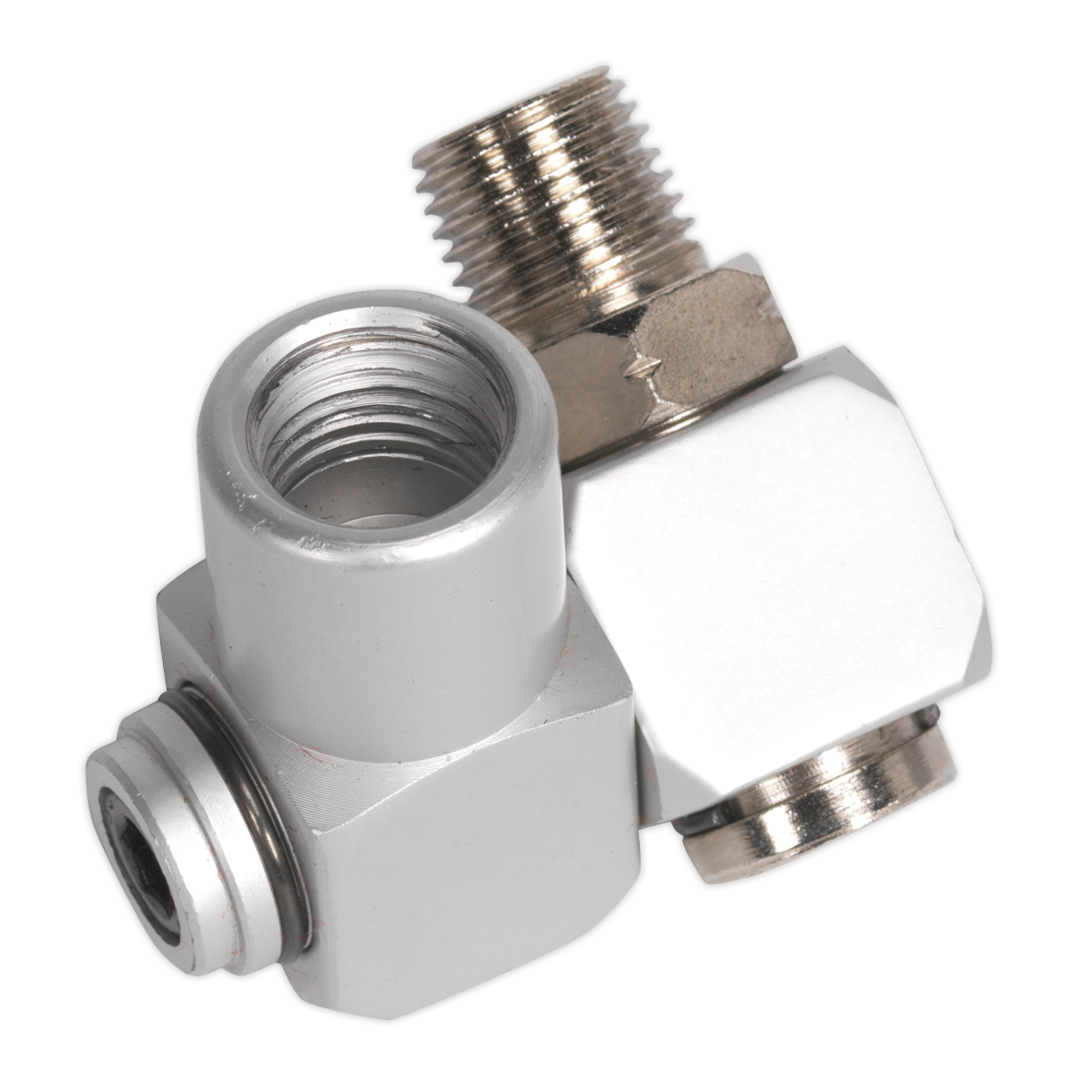 Sealey Z-Swivel Air Connector For All Air Tools 1/4" BSP - Silver SA902