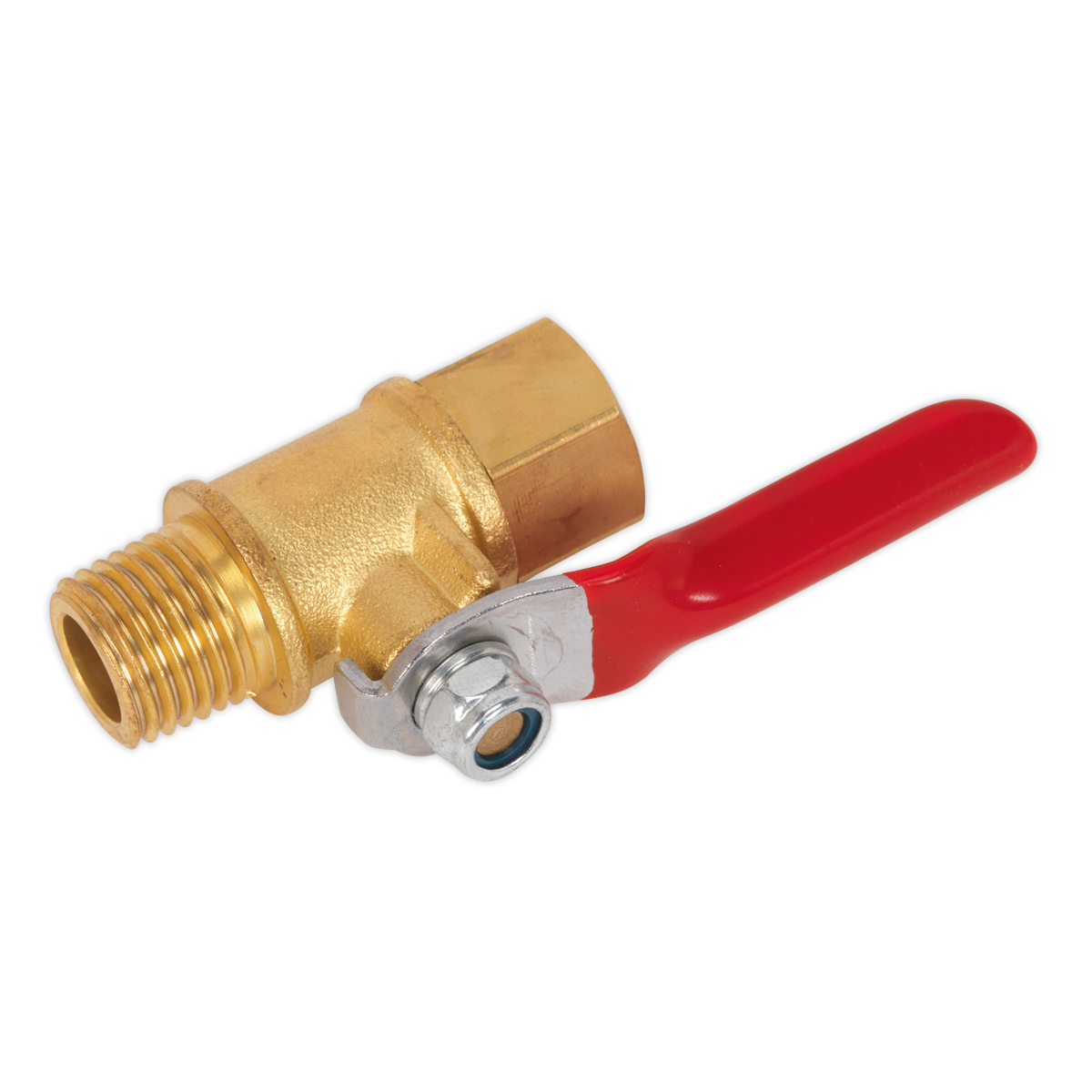 Sealey Ball Valve Lever With Male 1/4" BSPT & Female 1/4" BSP Inlet/Outlet SA906