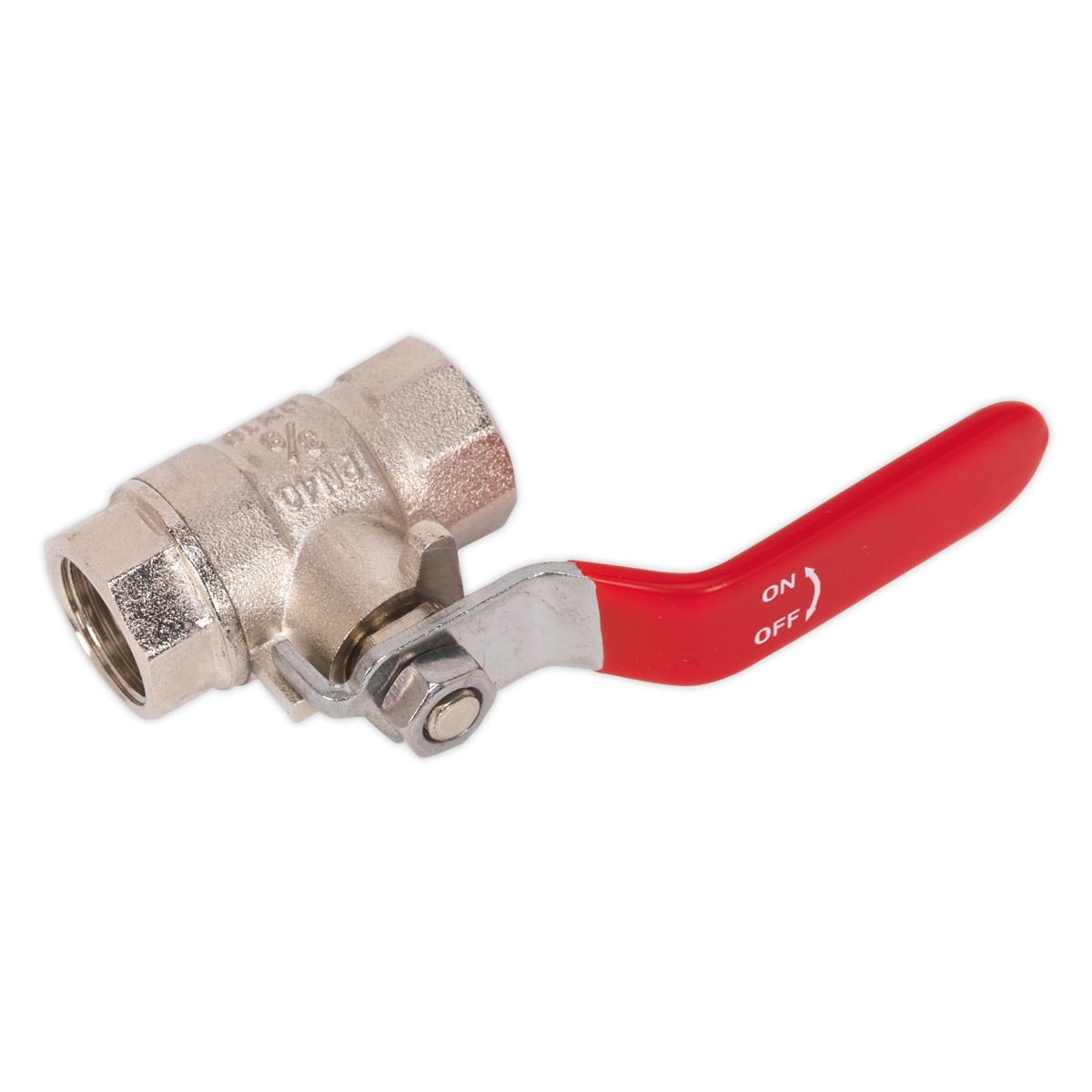 Sealey Ball Valve Lever 3/8" BSP Female x 3/8" BSP Female - Silver/Red SA907