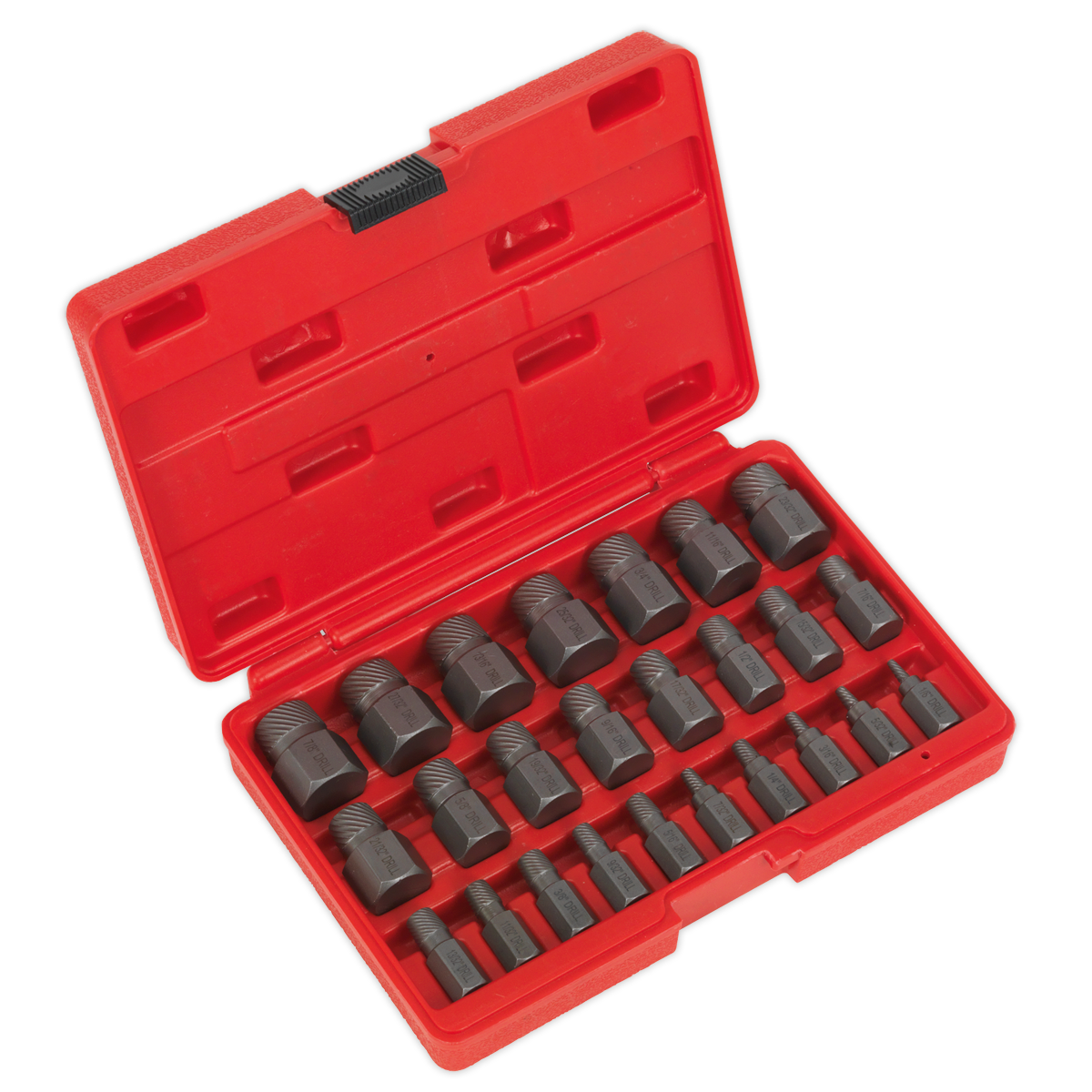 Sealey Multi Spline Screw Extractor Set 25 Pieces Chrome Molybdenum Steel AK8182