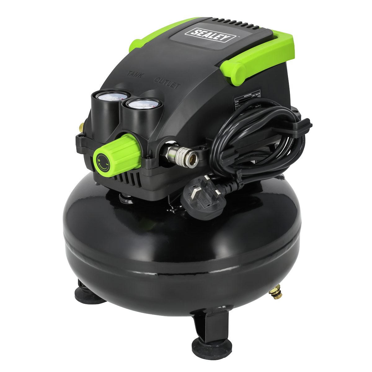 Sealey Direct Drive Air Compressor 11L Oil Free 0.5hp Aluminium SAC1100