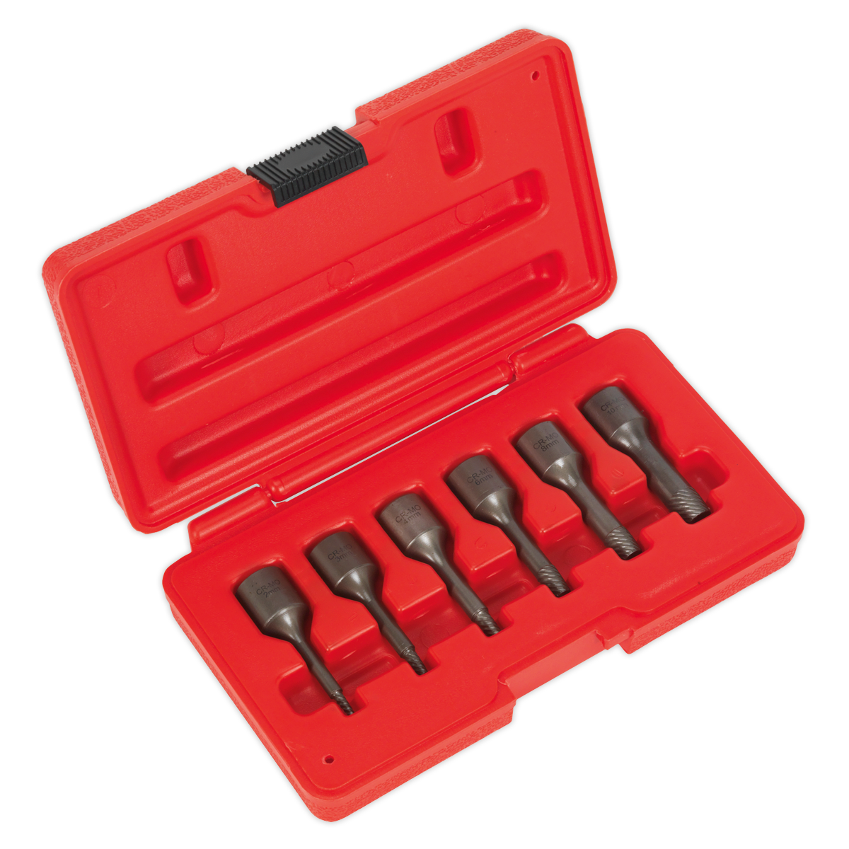 Sealey Screw Extractor Set 6Pc 3/8" Square Drive Chrome Molybdenum Steel AK8185