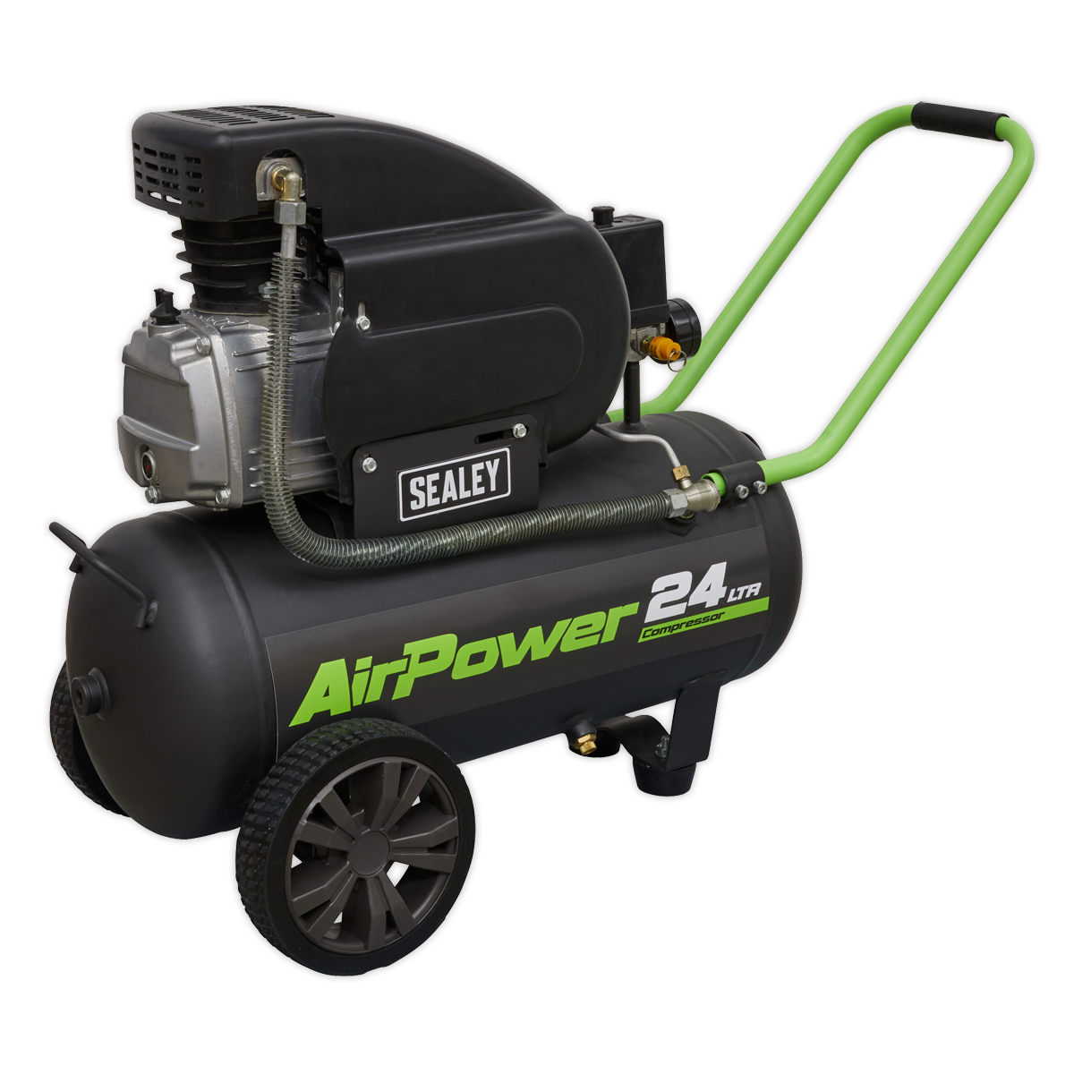 Sealey Compressor 24 Litres Direct Drive 2hp 230v 130L/min 116psi Black SAC2420E