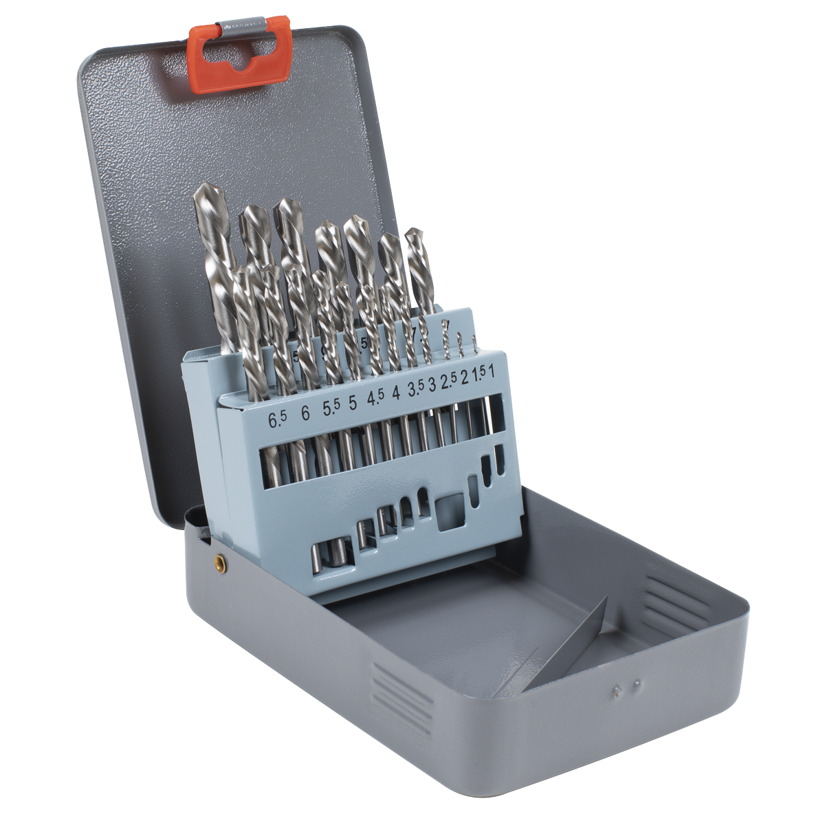 Sealey Left-Hand Spiral Drill Bit Set 4241 HSS Steel With Metal Case 19pc AK8190