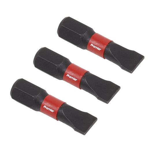 Sealey Slotted 6.5mm Impact Power Tool Bits Forged From S2 Steel 25mm 3pc AK8203