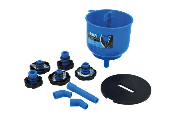 LASER 8638 Anti-Spill Coolant Funnel Set With 5 Adaptors For Vehicle Refilling
