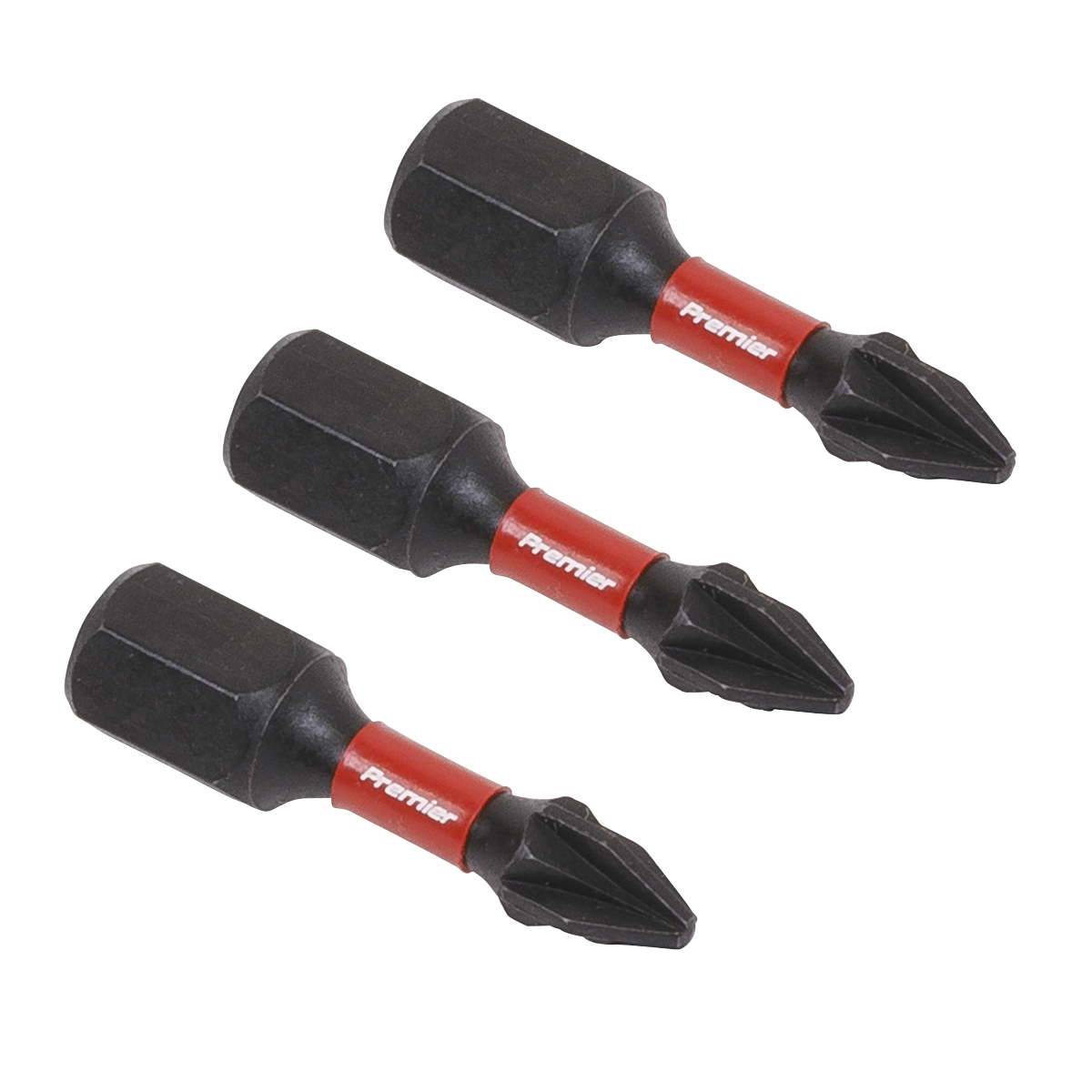 Sealey Pozi #1 Impact Power Tool Bits Forged From S2 Steel 25mm 3 Pieces AK8207