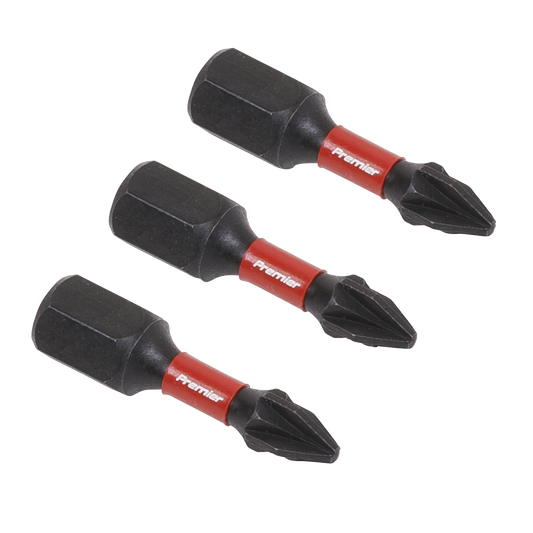 Sealey Pozi #1 Impact Power Tool Bits Forged From S2 Steel 25mm 3 Pieces AK8207