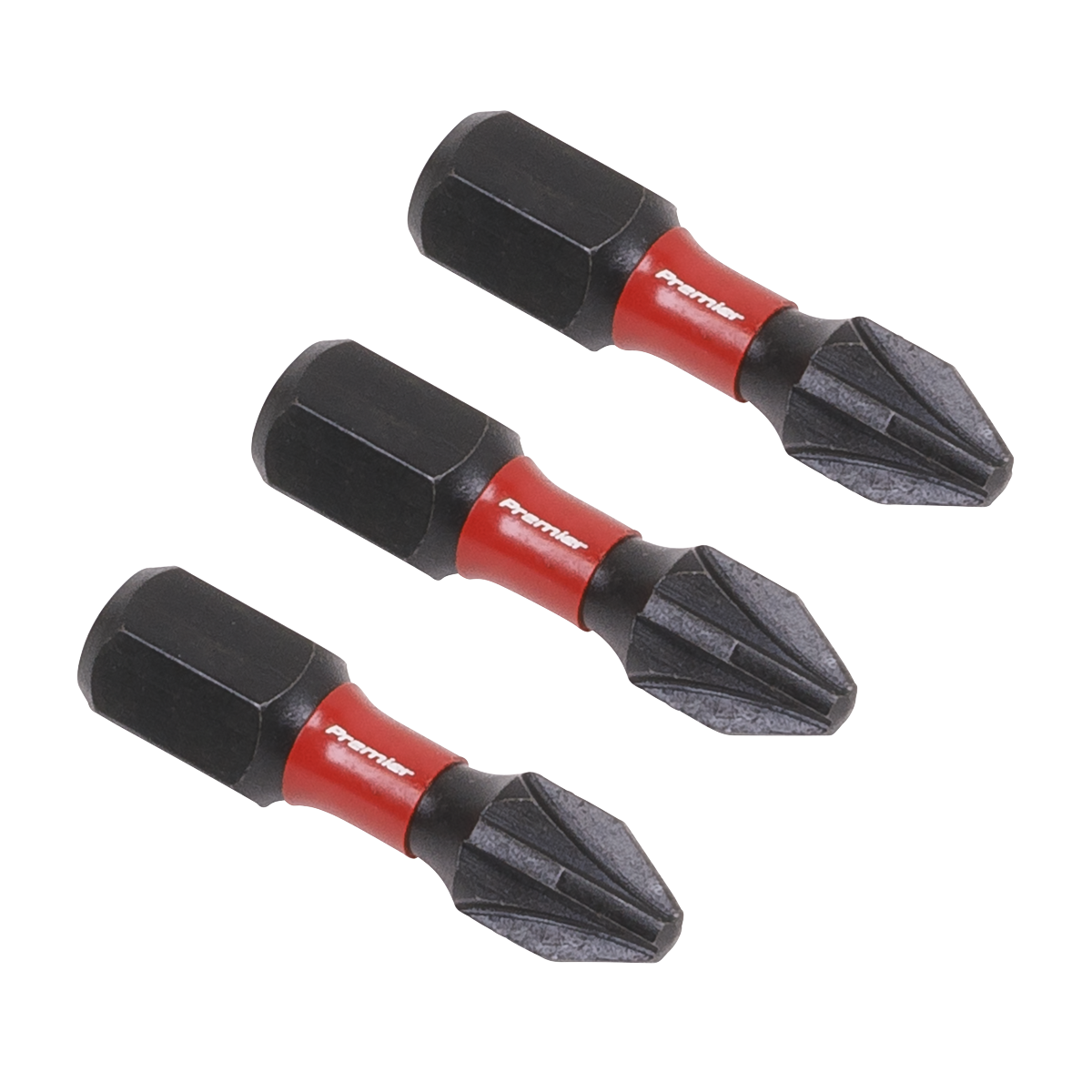 Sealey Pozi #2 Impact Power Tool Bits Forged From S2 Steel 25mm 3 Pieces AK8208