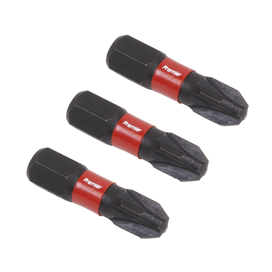 Sealey Pozi #3 Impact Power Tool Bits Forged From S2 Steel 25mm 3 Pieces AK8209