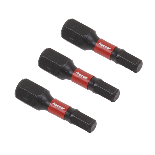 Sealey Hex 4mm Impact Power Tool Bits Forged From S2 Steel 25mm 3 Pieces AK8212