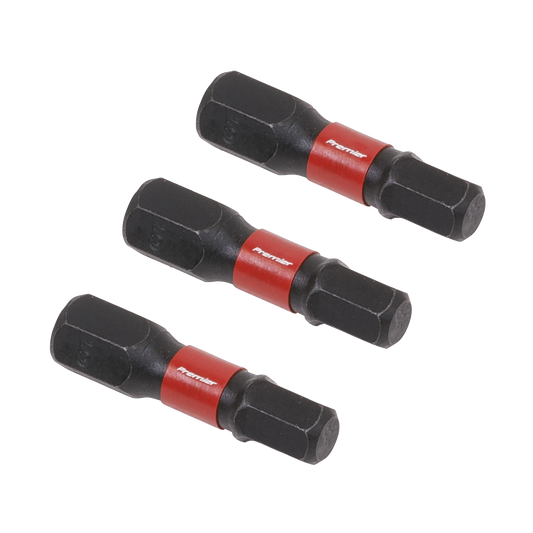 Sealey Hex 5mm Impact Power Tool Bits Forged From S2 Steel 25mm 3 Pieces AK8213