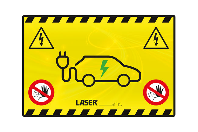 LASER 8664 Non-Slip Wing Cover Hybrid EV Warning Sign For Vehicle Protection