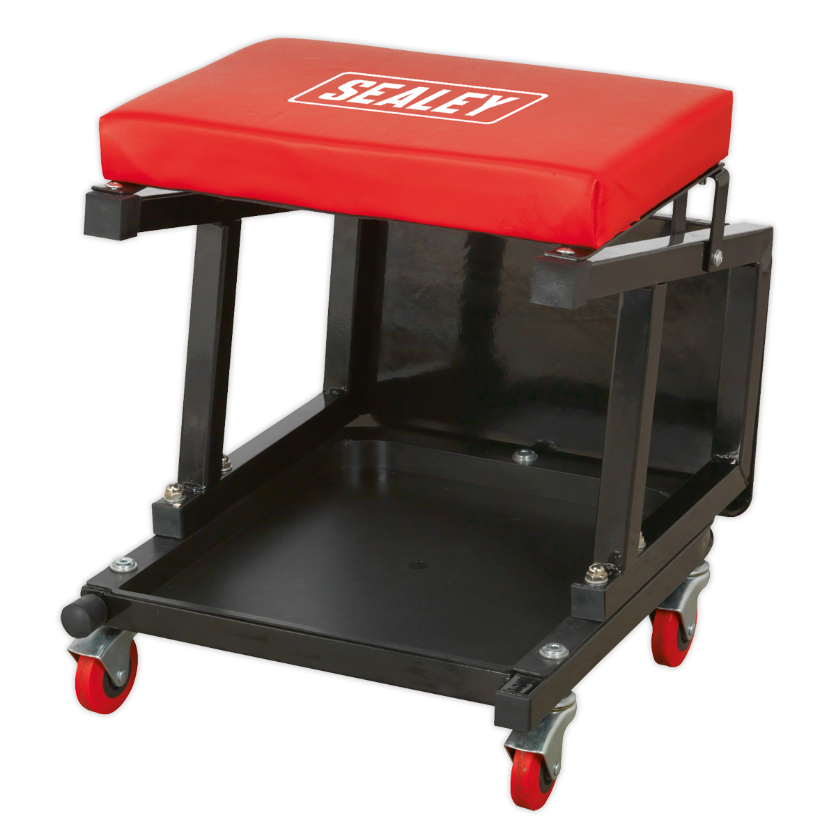 Sealey Mechanics Utility Seat & Step Stool Oil Resistant Swivel Castors SCR16