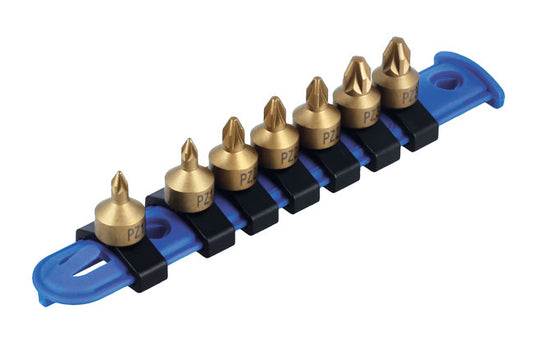 LASER 8665 Low Profile Pozidriv Socket Bit Set 1/4" Inch Drive 7pc Steel