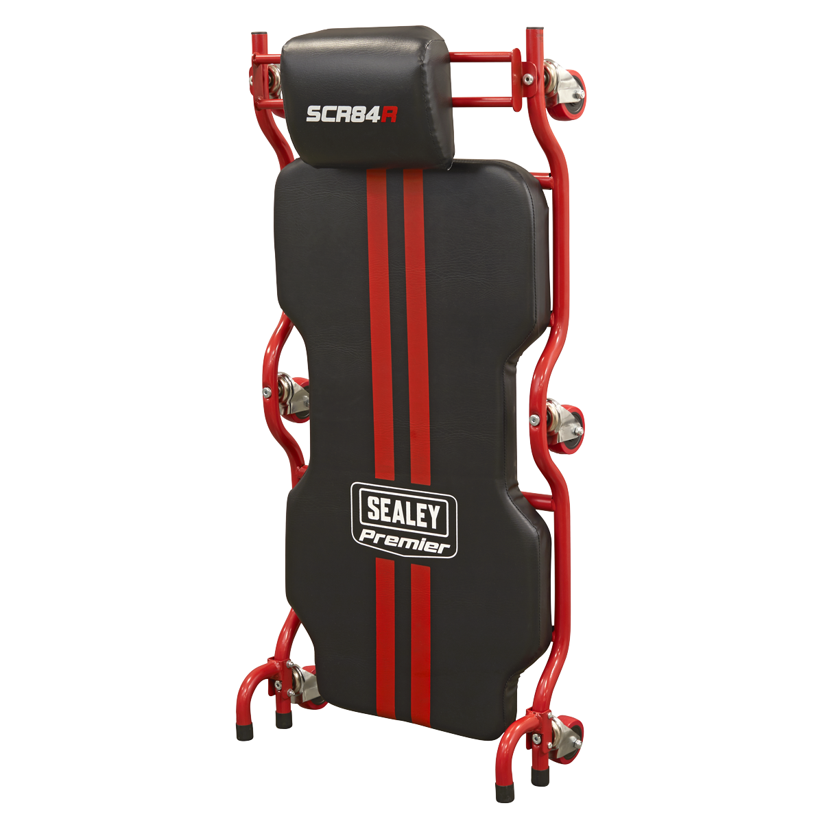 Sealey Steel Creeper With 6 Wheels & Headrest Deluxe Vinyl Covered Back SCR84