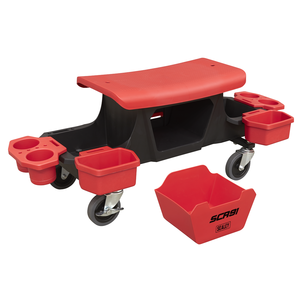Sealey Mechanics Detailing Utility Seat With Concealed Under Seat Drawer SCR91