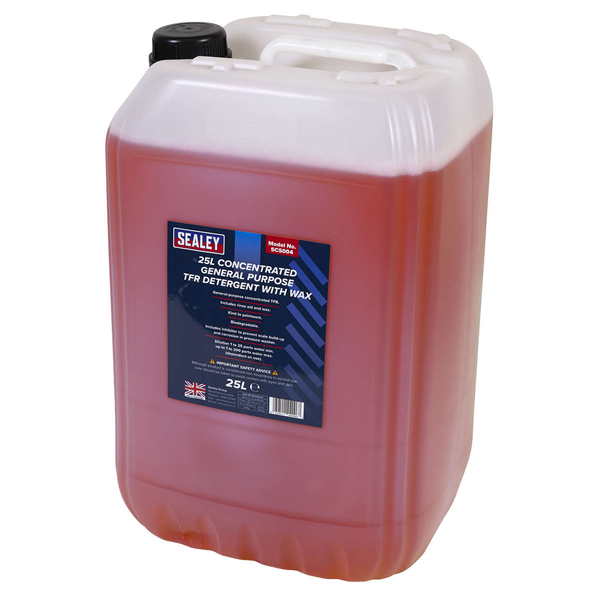 Sealey 25L Concentrated General Purpose TFR Detergent With Wax Red SCS004
