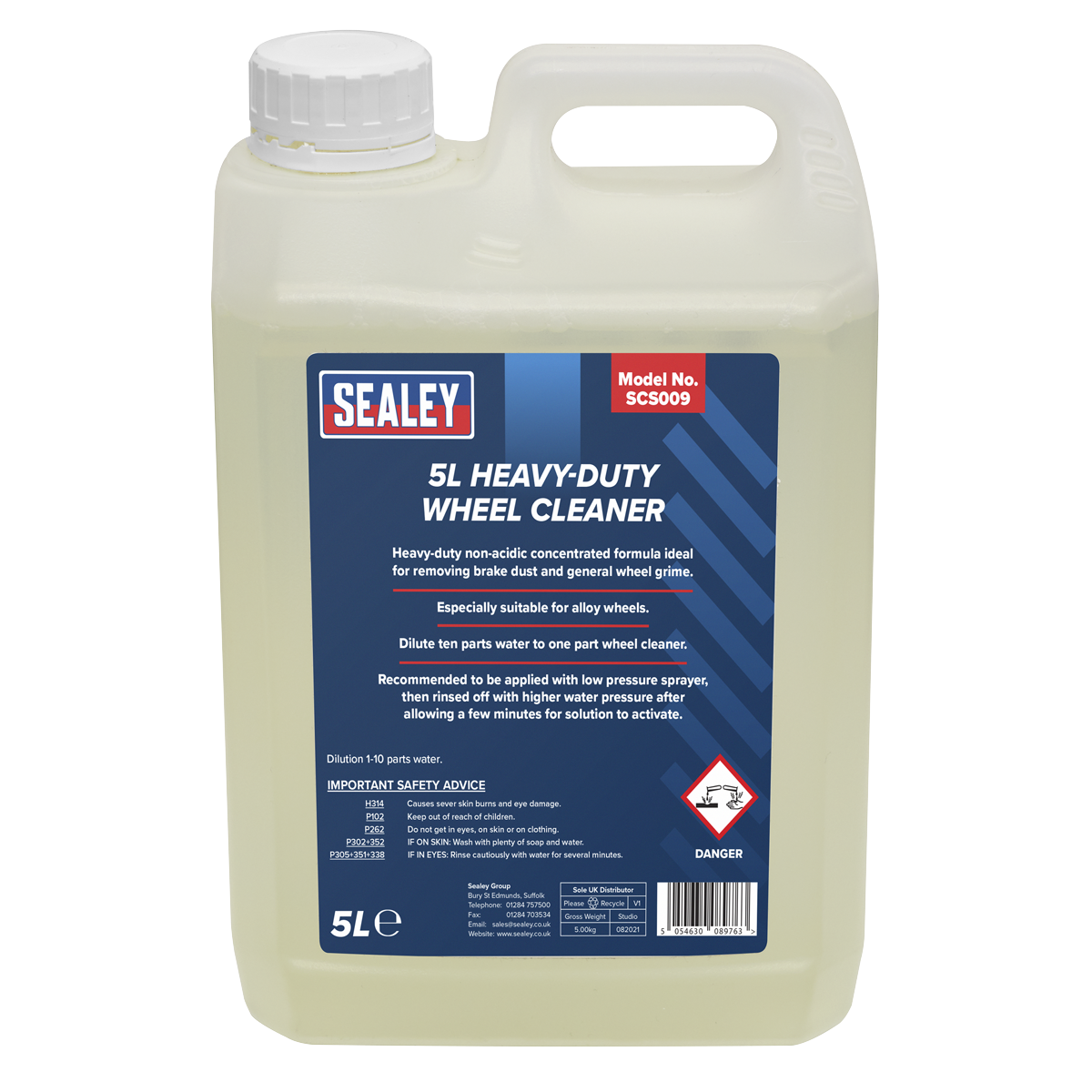 Sealey Wheel Cleaner Heavy Duty Non-Acidic Concentrated Formula 5L SCS009