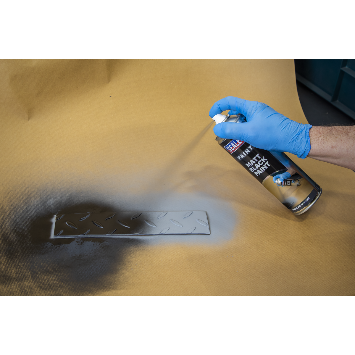 Sealey 500mL Multipurpose Black Matt Paint Acrylic Based Fast Drying SCS026S