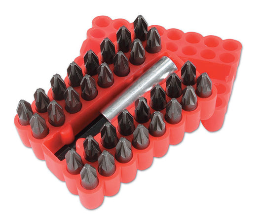 LASER 2969 33Pcs Screwdriver Bit Set Pz2 25mm CRV Steel With Quick Chuck Holder
