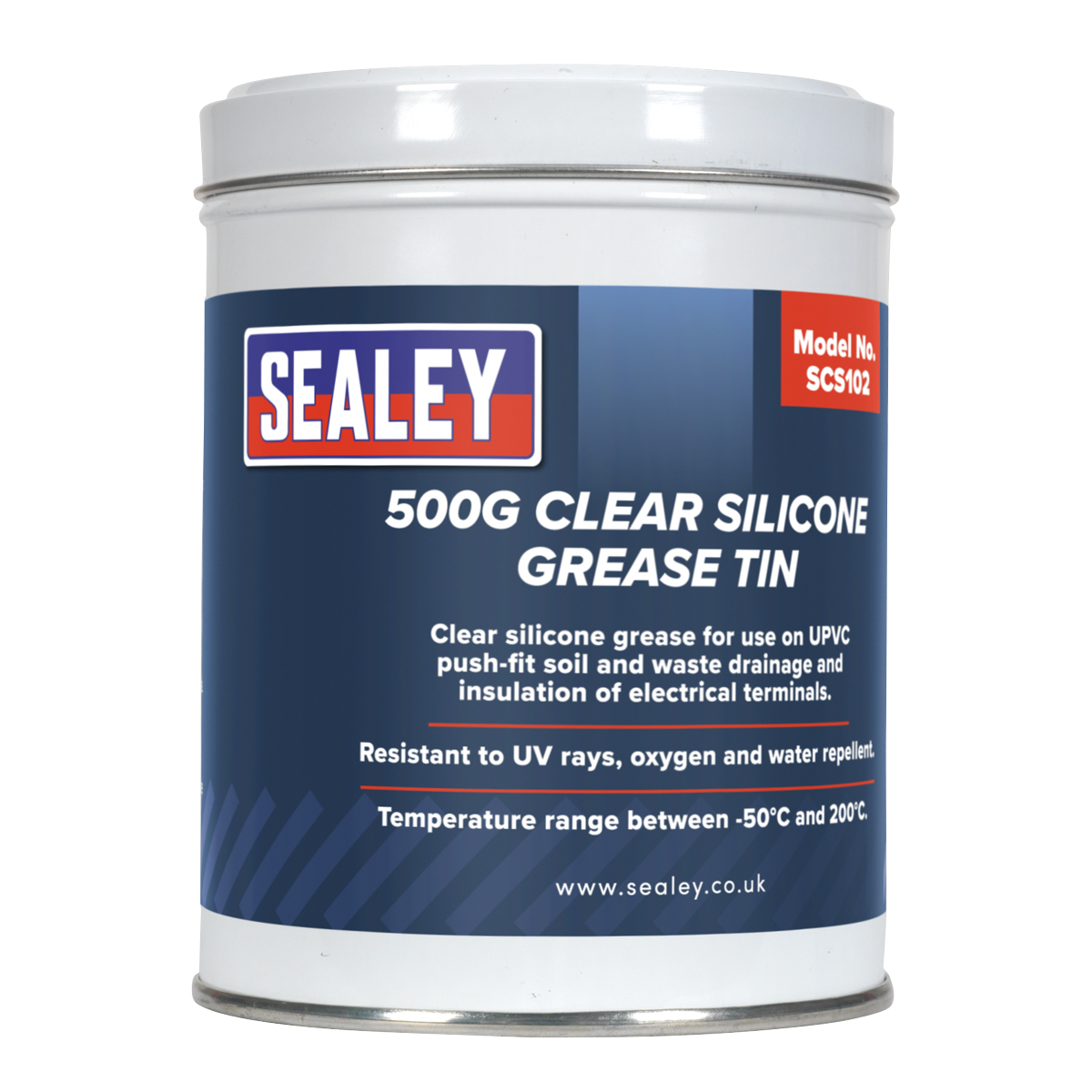 Sealey Clear Silicone Grease Oxygen/Water Repellent UV Resistant 500g SCS102