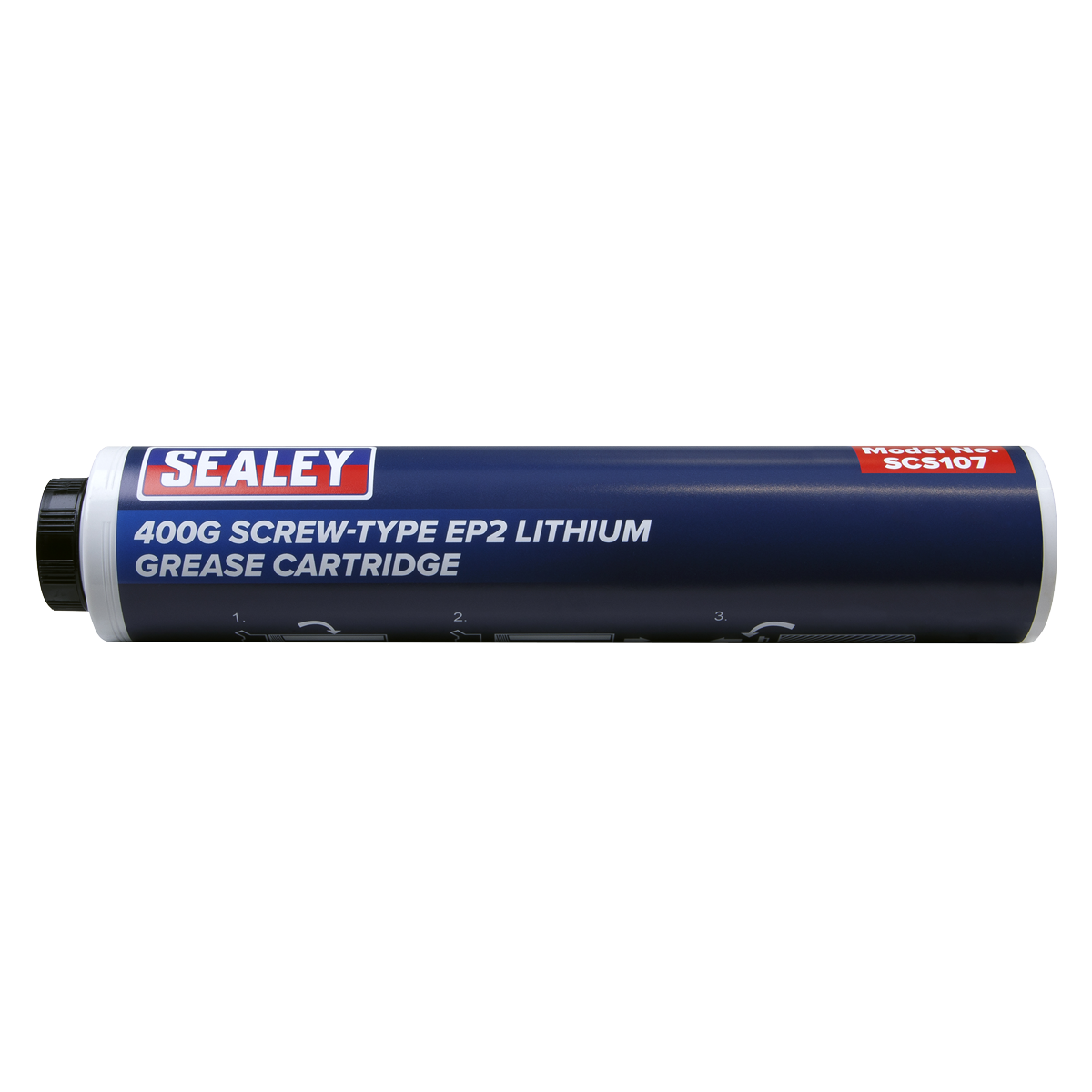 Sealey Screw Type EP2 Lithium Grease Cartridge M33 x 2.5mm - 400g SCS107