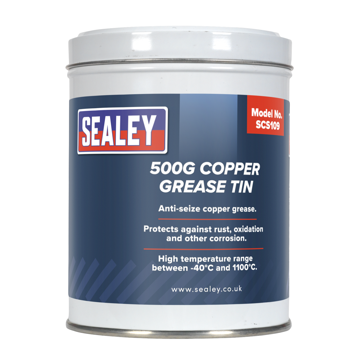 Sealey Anti-Seize Copper Grease -40°C - 1100°C Lubricant 500g Tin SCS109