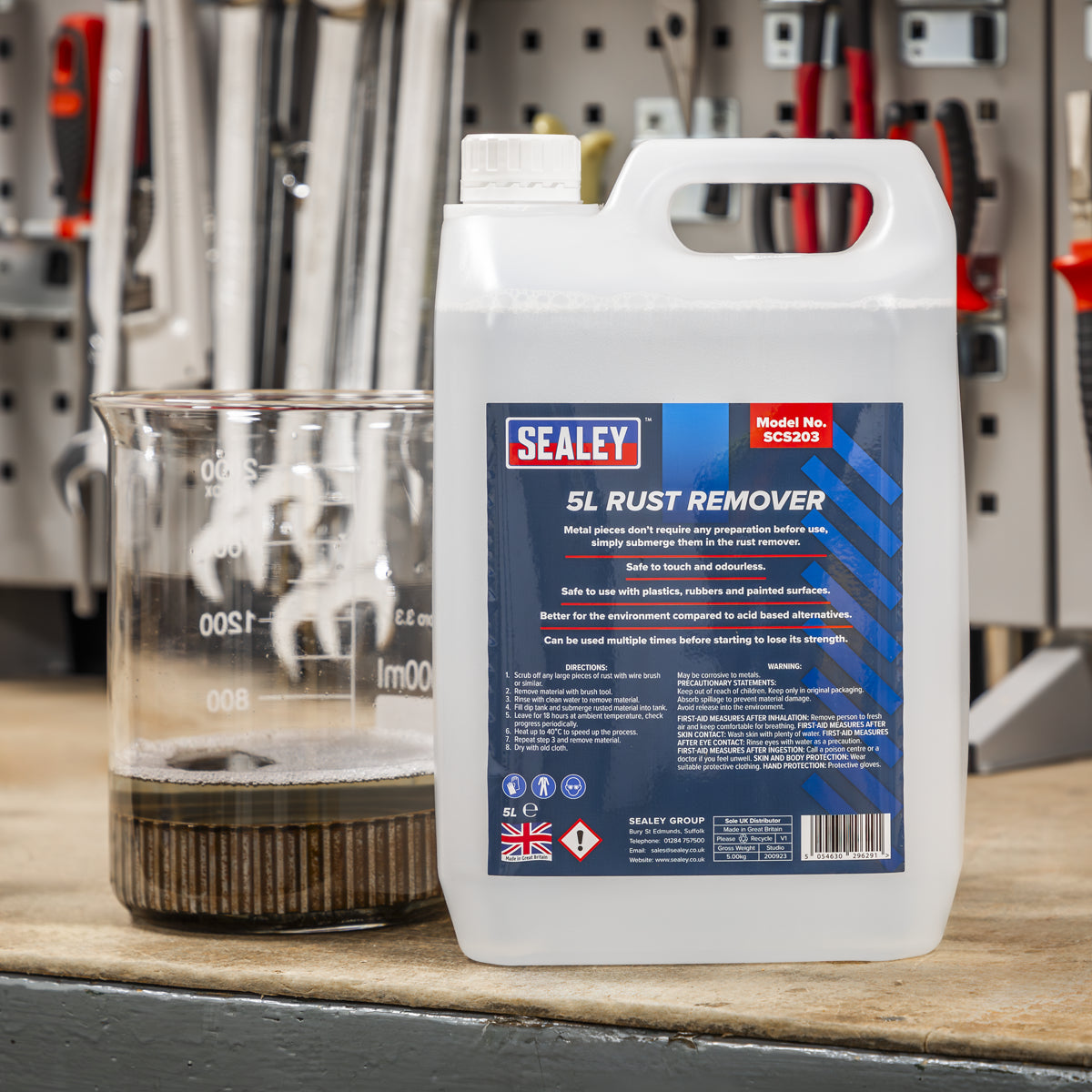 Sealey Rust Remover 5L PH Neutral Plastic Safe Reusable Environmentally Friendly