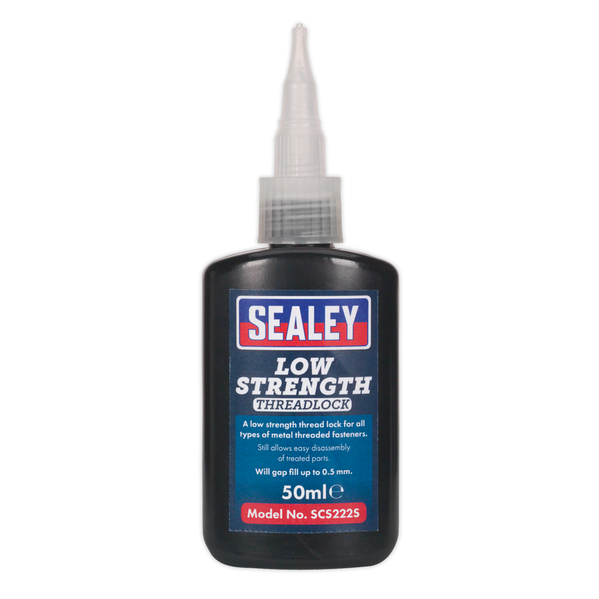 Sealey Thread Lock Low Strength Fills Gaps Up to 0.5mm 50mL Grey SCS222S