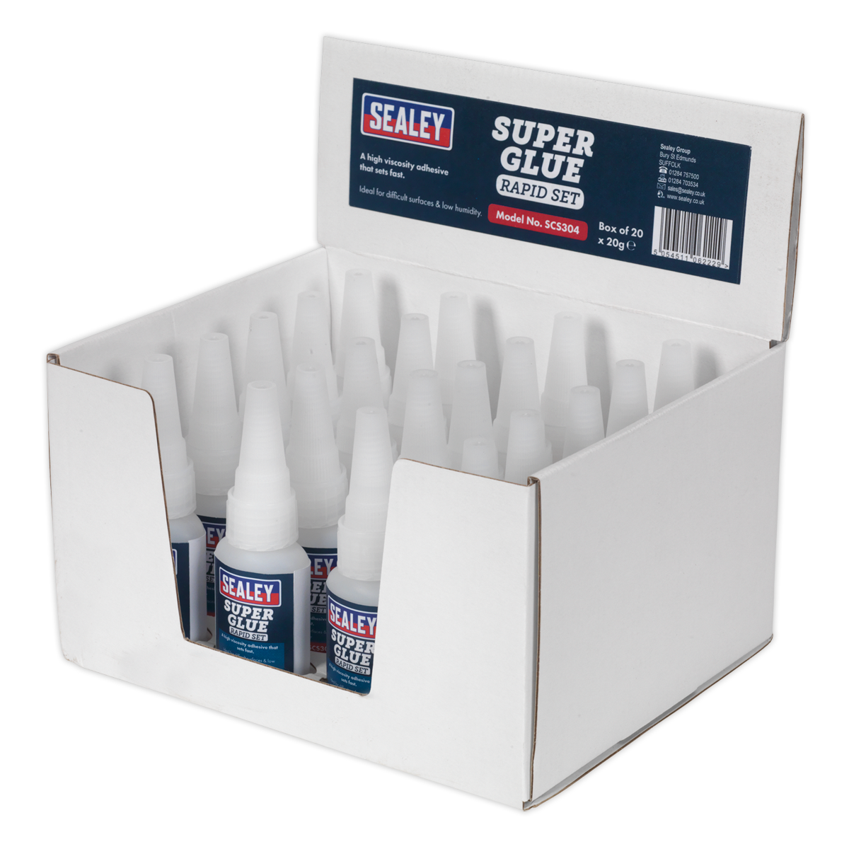 Sealey Super Glue Rapid Set High Viscosity Adhesive 20g Pack of 20 SCS304