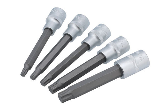 LASER 8679 5Pcs Screwdriver Long Torx Plus Socket Bit Set 1/2" Drive TP40-TP60