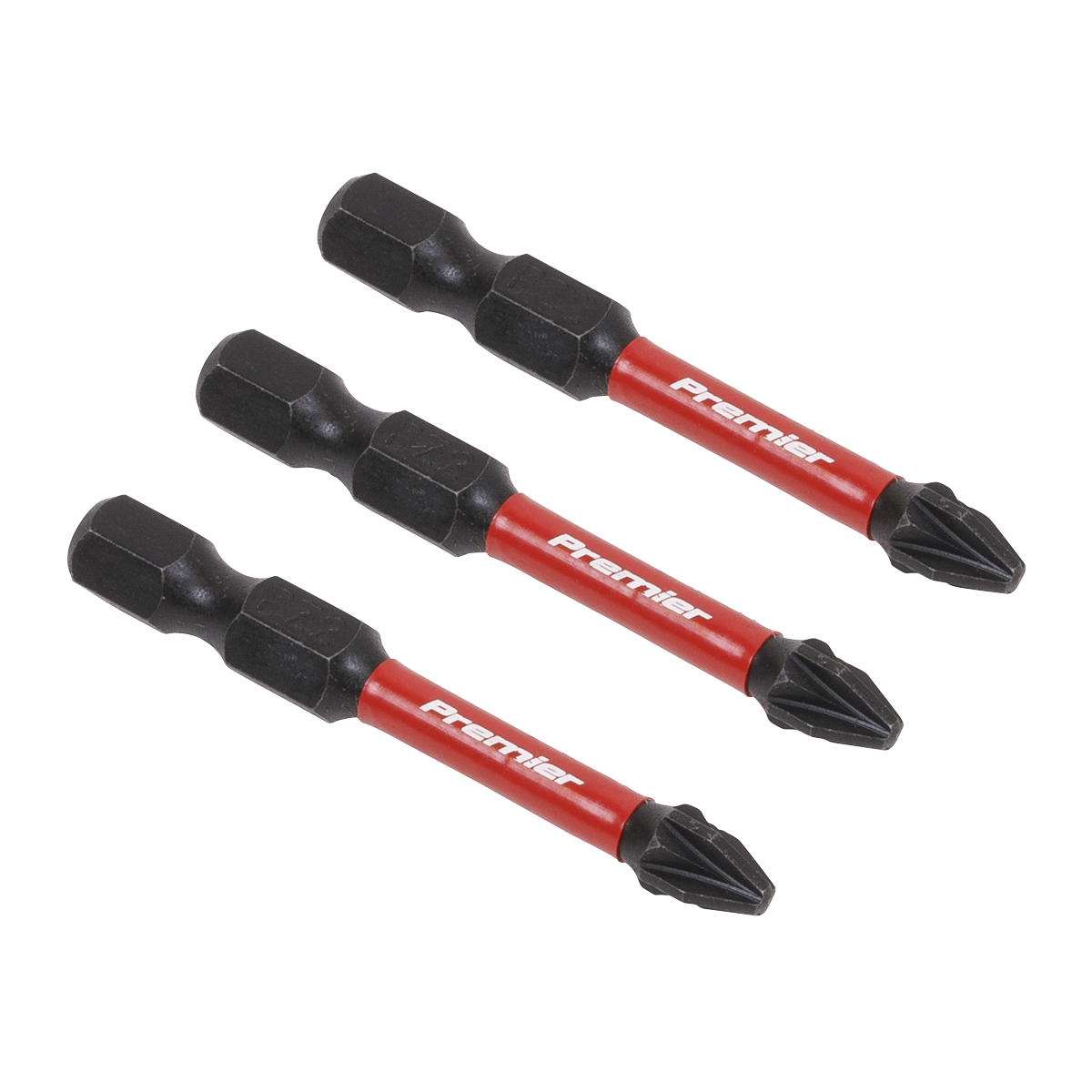 Sealey Pozi #2 Impact Power Tool Bits Forged From S2 Steel 50mm 3 Pieces AK8233