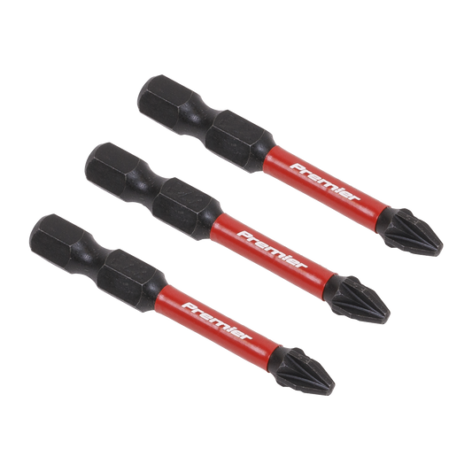 Sealey Pozi #2 Impact Power Tool Bits Forged From S2 Steel 50mm 3 Pieces AK8233