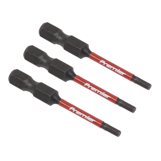 Sealey Hex 2.5mm Impact Power Tool Bits 50mm 3 Pieces Professional AK8235