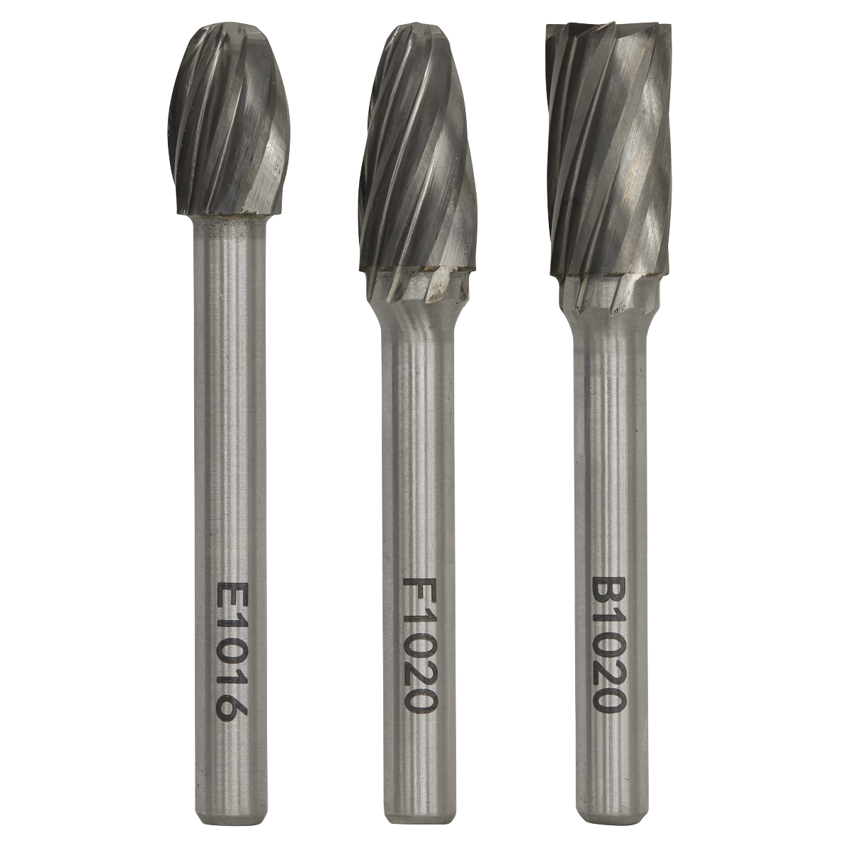 Sealey Tungsten Carbide Rotary Burr Set 3 Pcs Ripper/Coarse Ø6mm x 65mm SDBCK3