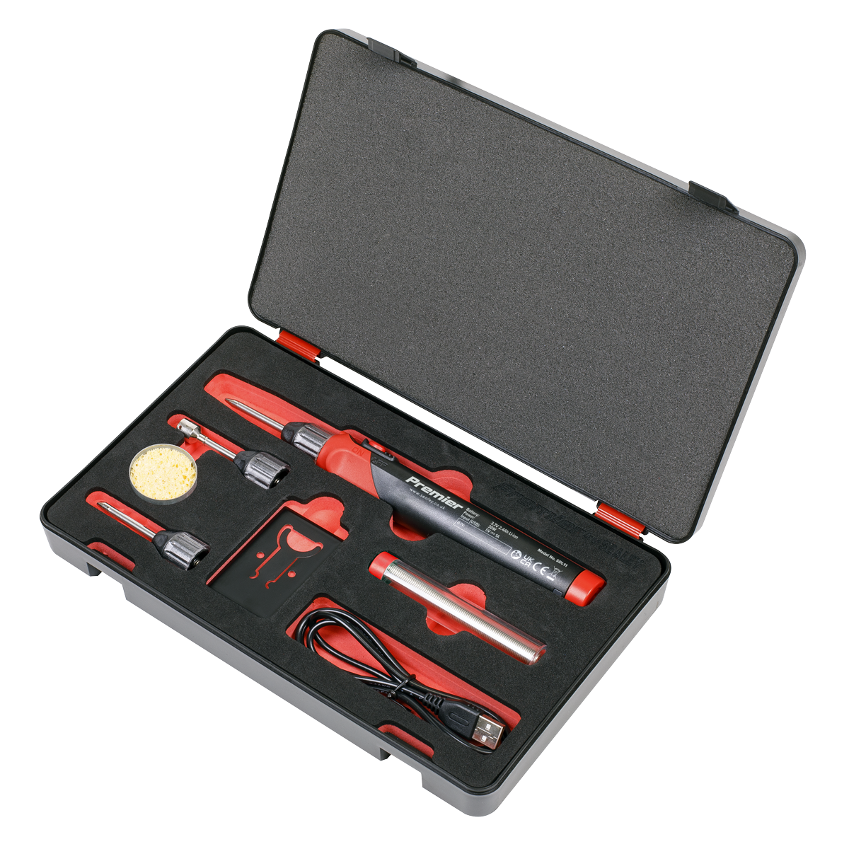 Sealey 30W Li-Ion Rechargeable Soldering Iron Kit Cordless & Lightweight SDL11