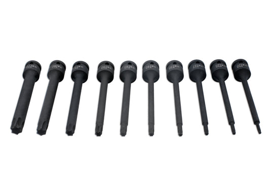 LASER 8706 Screwdriver Extra Long Impact Star Bit Set 1/2" Drive 150mm T20-T70