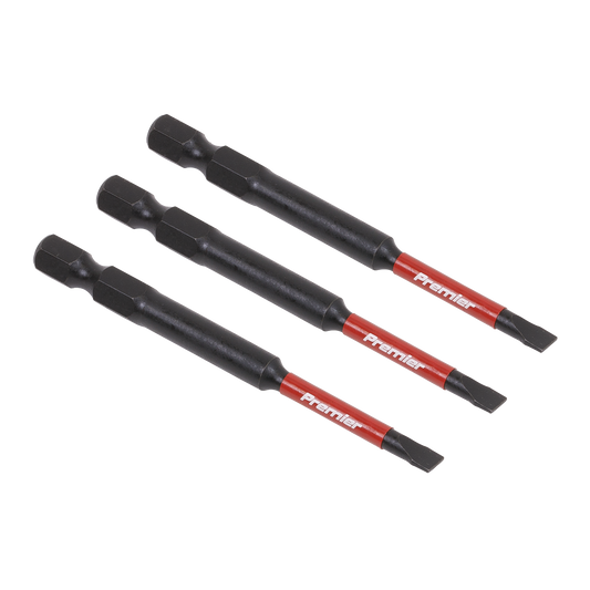 Sealey Slotted 4.5mm Impact Power Tool Bits 75mm 3 Pieces Professional AK8251