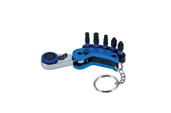 LASER 8711 Push-fit Ratchet 1/4" Drive Aluminium 72 Teeth Handle Key Ring