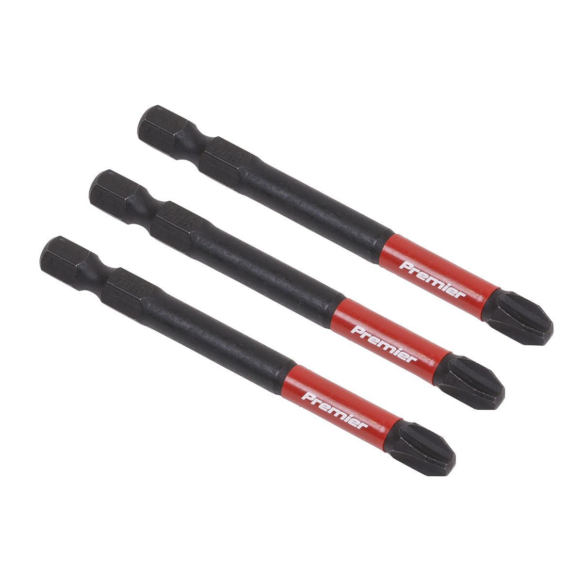 Sealey Phillips #3 Impact Power Tool Bits Forged From S2 Steel 75mm 3 Pcs AK8256