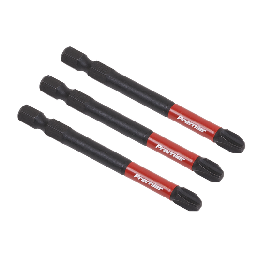 Sealey Phillips #3 Impact Power Tool Bits Forged From S2 Steel 75mm 3 Pcs AK8256