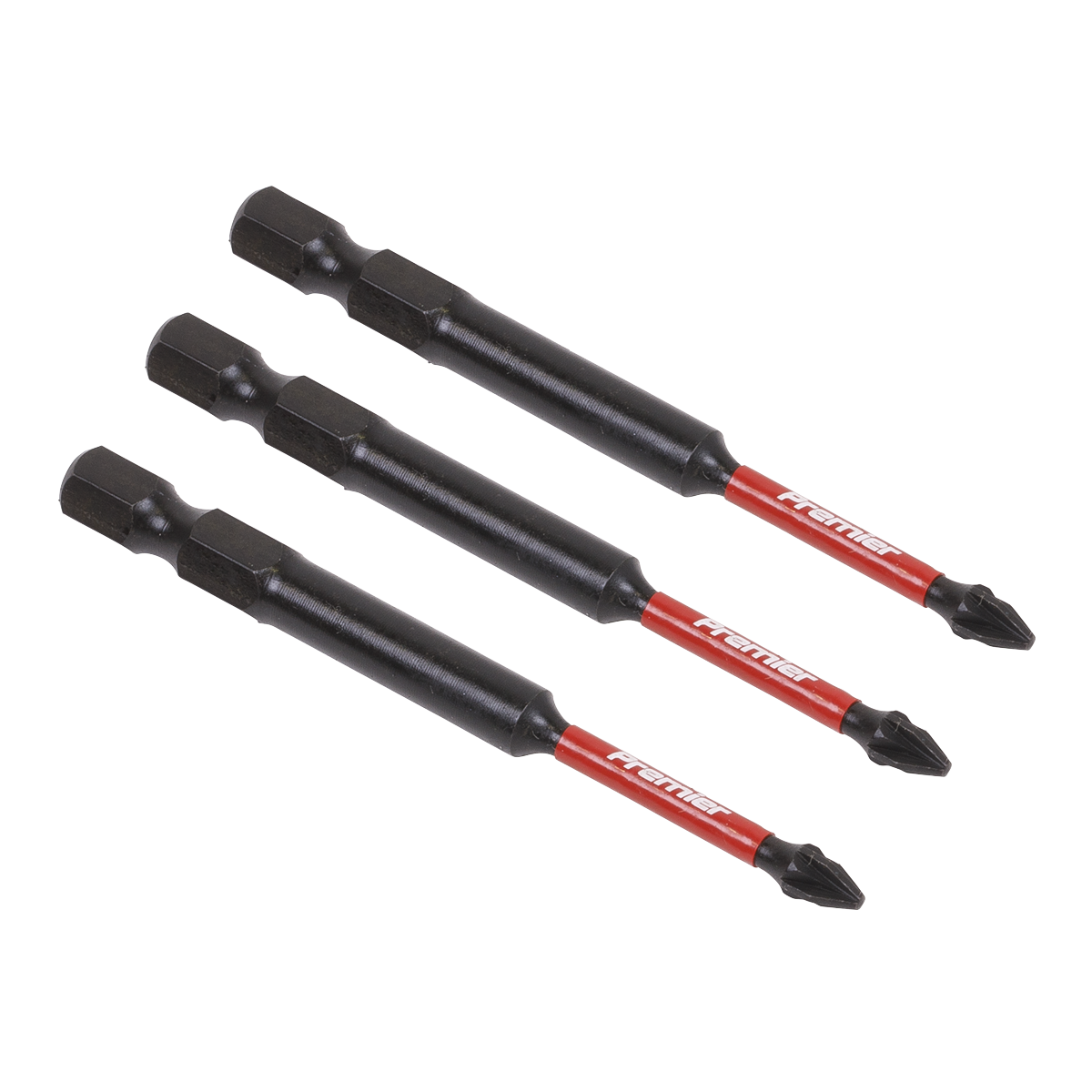 Sealey Pozi #1 Impact Power Tool Bits Forged From S2 Steel 75mm 3 Pieces AK8257