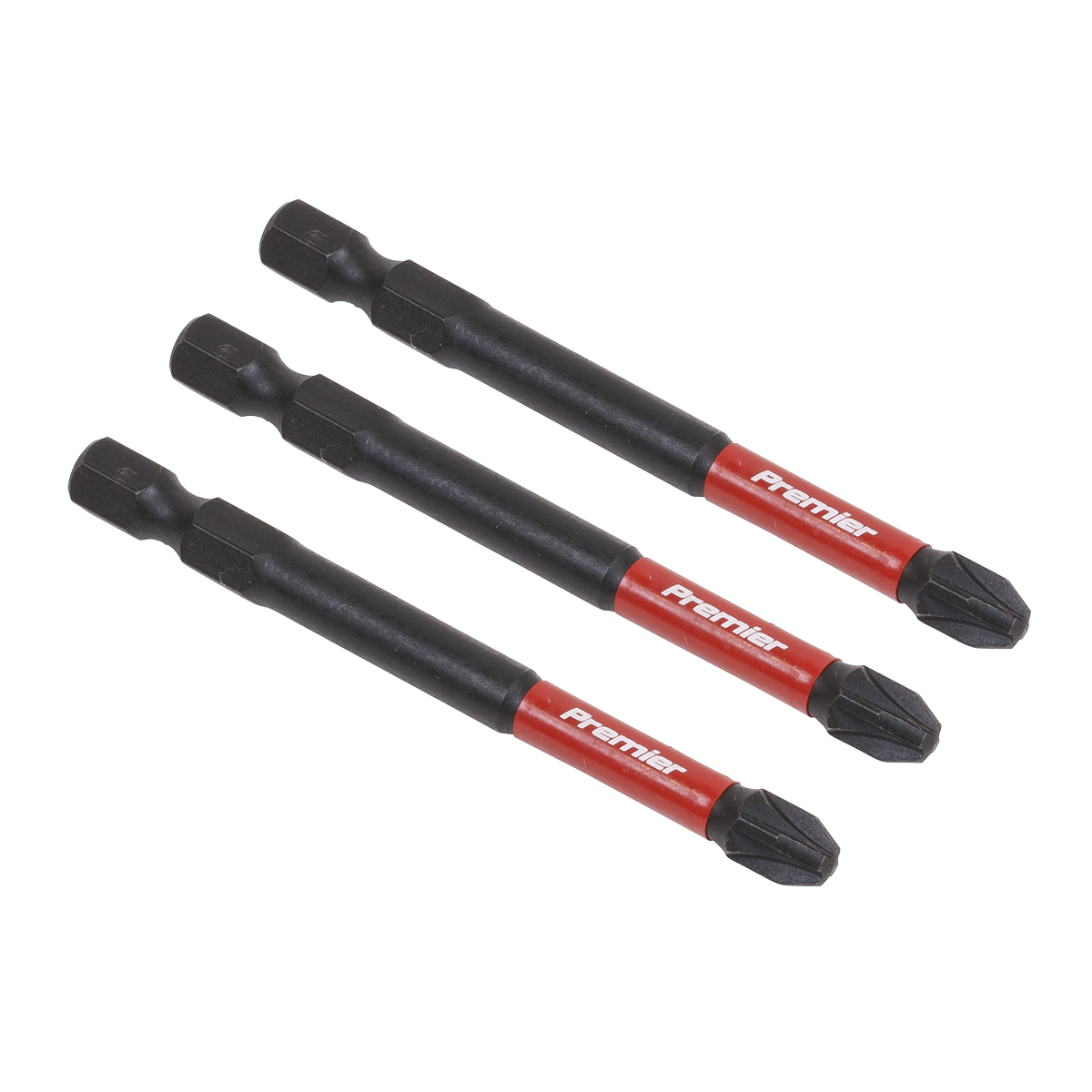 Sealey Pozi #3 Impact Power Tool Bits Forged From S2 Steel 75mm 3 Pieces AK8259