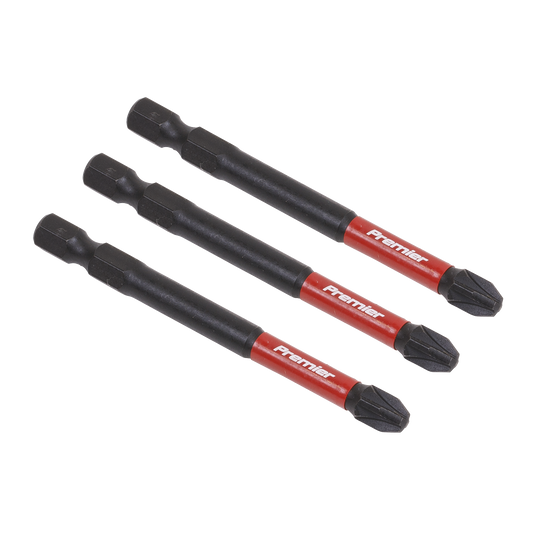 Sealey Pozi #3 Impact Power Tool Bits Forged From S2 Steel 75mm 3 Pieces AK8259