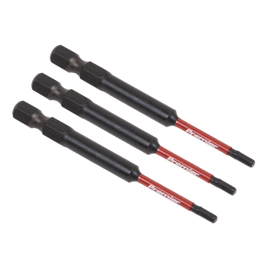 Sealey Hex 2.5mm Impact Power Tool Bits Forged From S2 Steel 75mm 3 Pcs AK8260