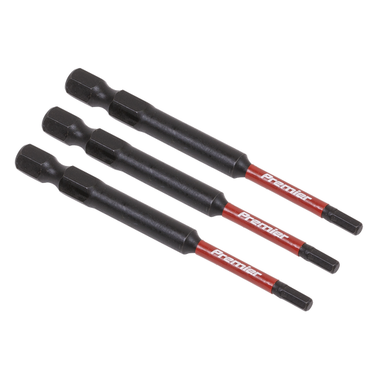 Sealey Hex 3mm Impact Power Tool Bits 75mm 3 Pieces Professional AK8261