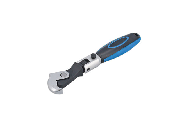LASER 8729 Flexi-Head Adjustable Wrench 8-17mm Chrome Vanadium Steel Soft Grip