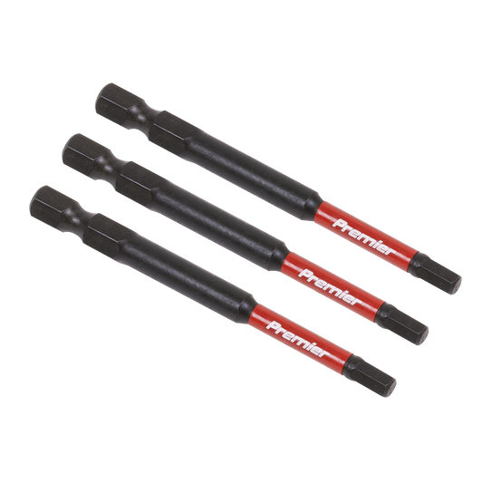 Sealey Hex 4mm Impact Power Tool Bits Forged From S2 Steel 75mm 3 Pieces AK8262